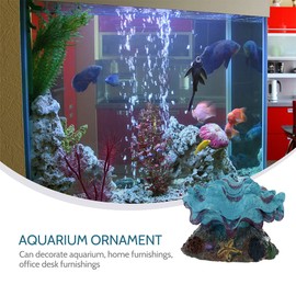 LUOZZY 2Pcs Pearl Scallop Ornaments Fish Tank Bubbler Decorations Underwater Aquarium Resin Craft Decors