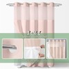 Blush No Hook Shower Curtain with Snap-in Fabric Liner Set,Slub