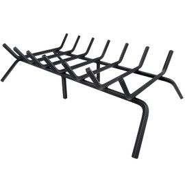 Luoieo Fireplace Grate,Fireplace Log Holder,30 inch Heavy Duty Solid Cast Iron FIrewood Log Burning Rack for Inside The Fireplace Accessories Outood Fire Pit Kindling Fireplace Tools