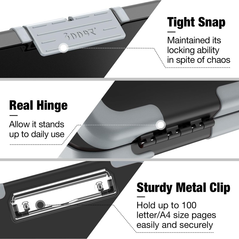 Sooez Toughest Clipboard with Storage, Internal Pen Pouch Included, Letter/