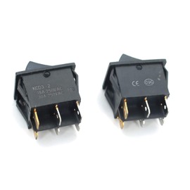 OCESTORE 2Pcs AC 16A/250V 20A/125V Double Light 6 Pin SPST ON/Off 2 Way Boat Rocker Switch