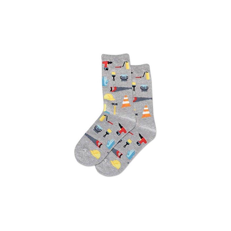 Hotsox Kid's Tools Crew Socks 1 Pair, Grey Heather, Kid's