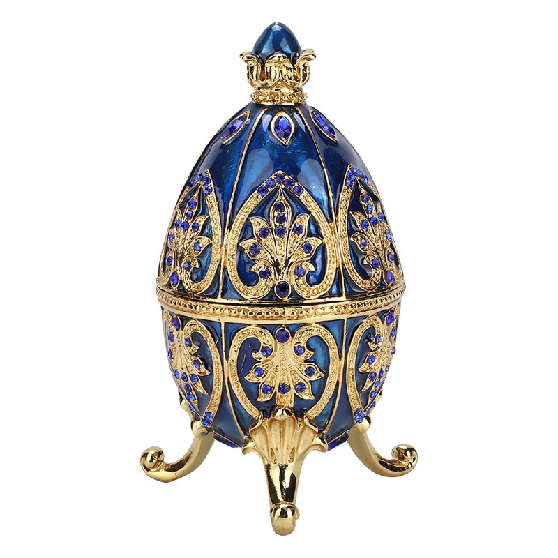 European Style Shiny Artificial Diamond Easter Egg Metal Crafts Jewelry