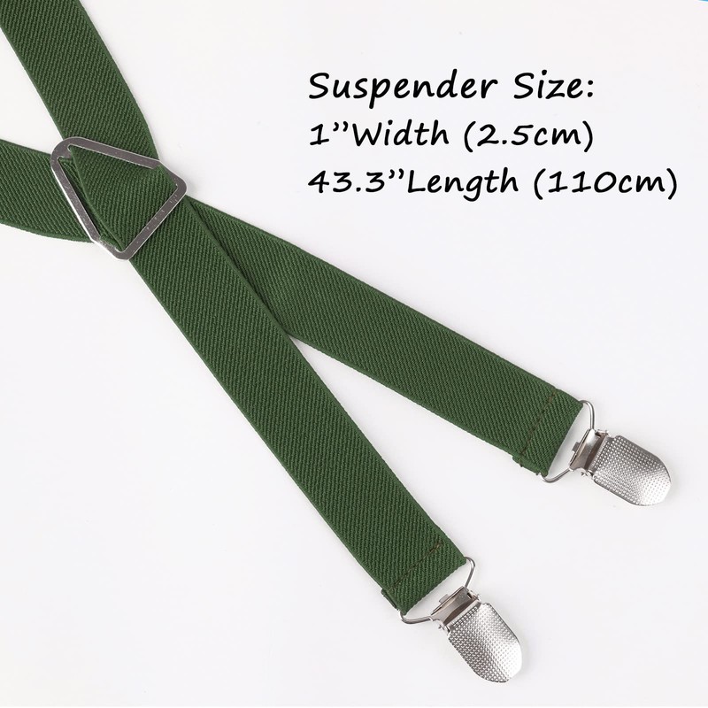 Alizeal Solid Skinny Braces X Shape for Men with 4