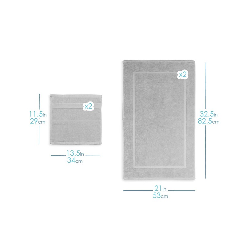 Hearth & Harbor Bath Mat Towels - 100% Ring Spun