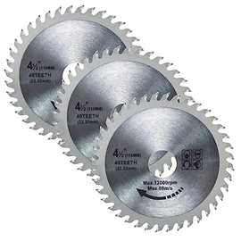 3 Pieces 115mm Carbide Saw Blade 4.5" Angle Grinder Circular Saw Blade 40 Teeth for Woodworking Cutting Disc Wood Plastic Alloy Carbide Finishing Saws Blade