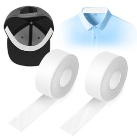 2 Rolls Collar Protectors for Shirts, Disposable Self-adhesive Collar Sweat Pads Invisible Shirt Neck Liner Patch for Women Men Hat Shirt