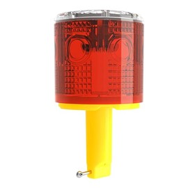 QXMH Solar Strobe Warning Light: Flashing Super Bright 360 Degree, Automatically Turn On&Off, Traffic Light Emergency Strobe Lightfor Construction, Dock, Marine,Crane Tower, Factory (Red)