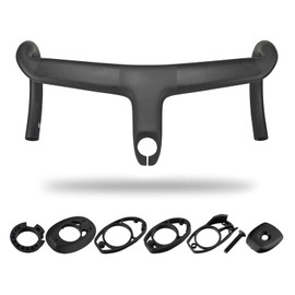 Road Bike Handle, Integrated Stem, 3.1/3.5/3.9 inches (80/90/100 mm), Drop Handle, Road Bike, Aero Handle, Carbon Drop Handle, UD, Frosted 15.0/15.7 inches (380/400/420 mm) (90/380 mm)