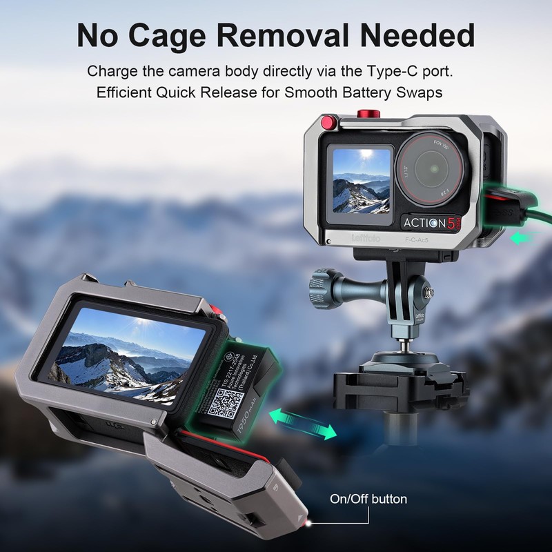 Leftfoto Ultra Light Metal Cage for DJI Osmo Action 5