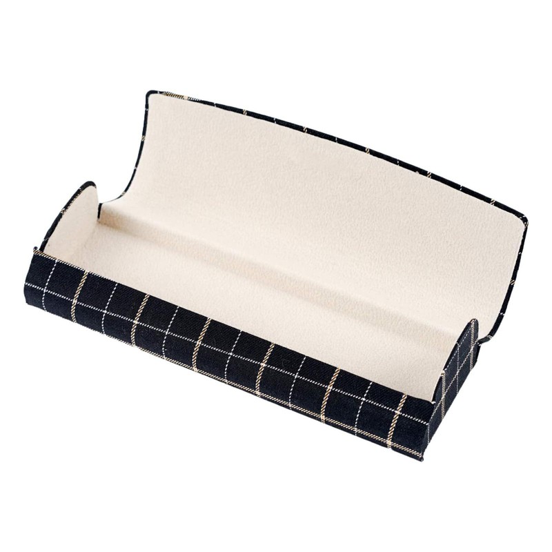テーシーケース メガネケース おしゃれ 軽量 ハード ケース マグネット式 スチール コットン チェック