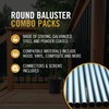 Railing Combo Kit with 10pcs of Round Balusters-26-In and 20pcs