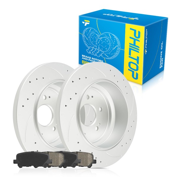PHILTOP Rear Brake Pads and Rotors kit Fit for Acura