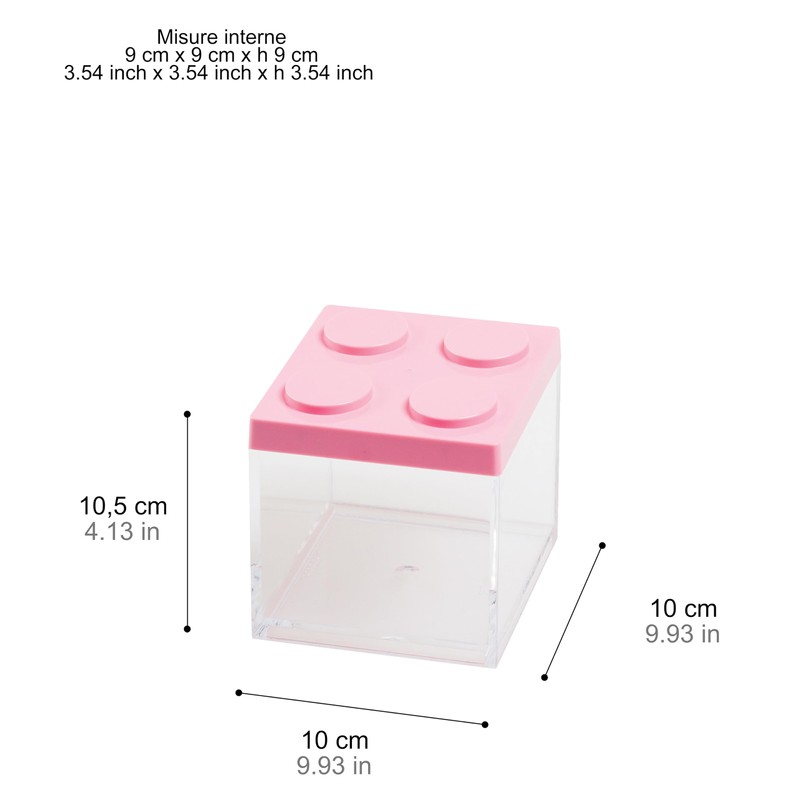 omada Design Confetti or candy container, Brick type, in transparent