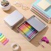 Gueevin 6 Pcs Metal Crayon Box Large Pencil Case Bulk