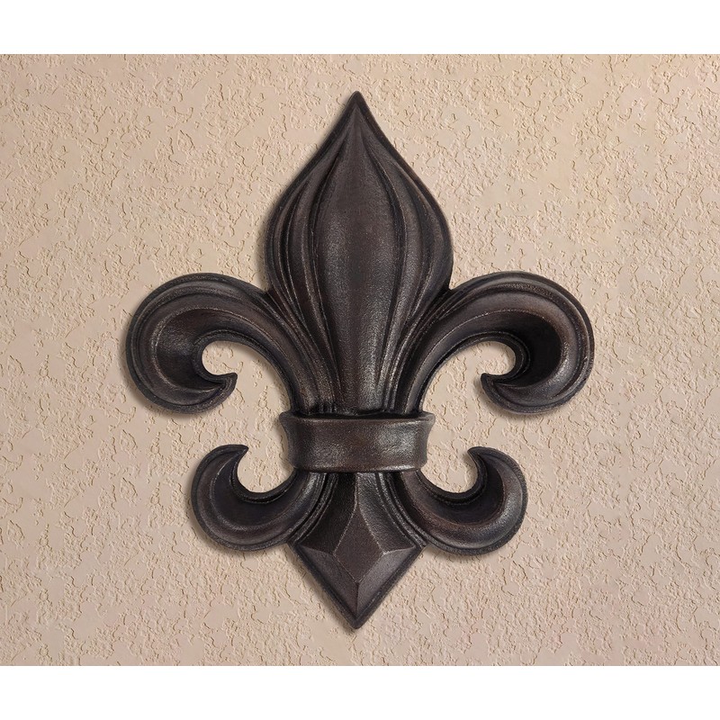 Lulu Decor, Cast Iron 14" Fleur De Lis Decoration Plaque
