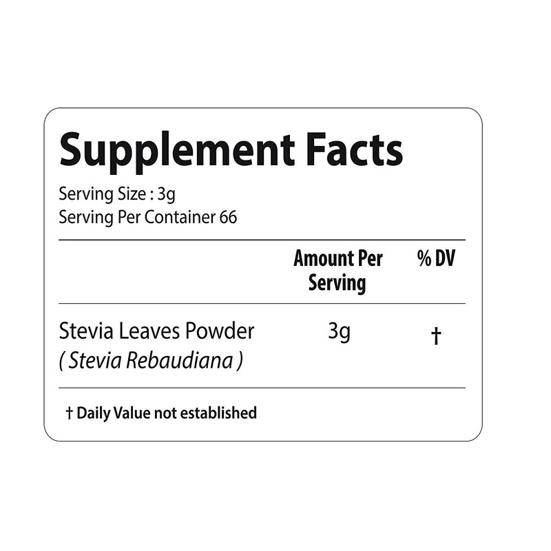 Stevia Leaf Powder (Stevia Rebaudiana) - Unprocessed Stevia Sugar ǀ