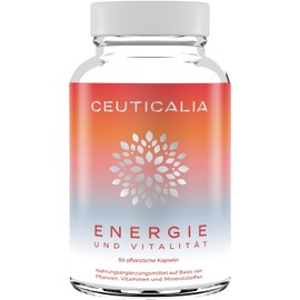 Energy and Vitality Capsules - Dietary Supplement - Fatigue and Exhaustion - Men, Women - Ginseng, Guarana, Maté, Acerola, Magnesium, Vitamins D and B - 60 Capsules, 30-Day Treatment