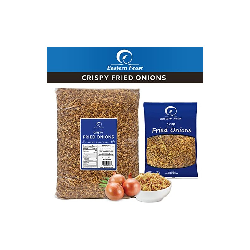 EF - Crispy Fried Onions, 5.5 LB (2.5 KG), Kosher,