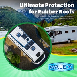 Walex RV Rubber Roof Cleaner/Conditioner - Removes Dirt, Road Grime, Tree Sap, Bird Droppings & More, Conditions RV Roof After Application; Great for RVs, Campers, Motorhomes, & Trailers, 64 oz