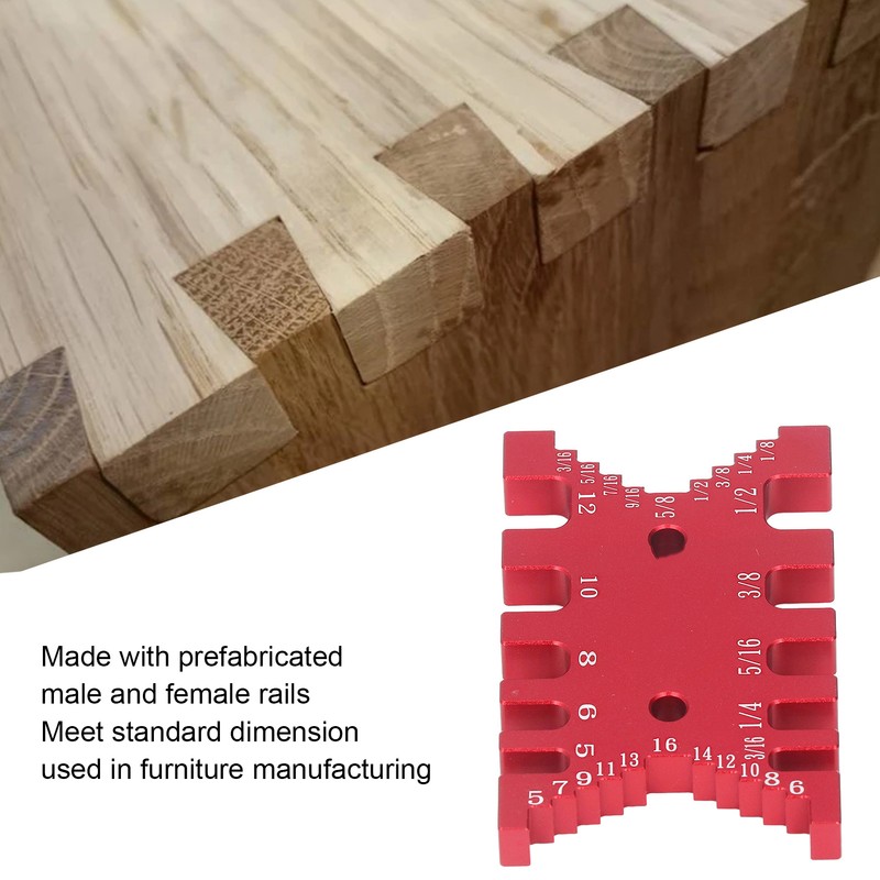 Dovetail Jig Tenon Caliper Aluminum Metric Imperial Scale Card Measuring