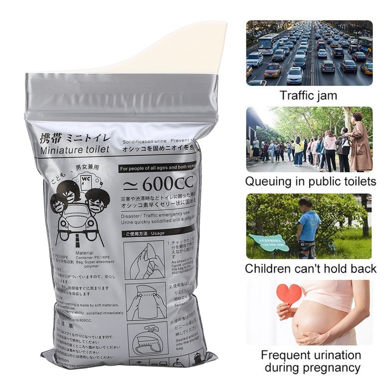 20 Pcs Disposable Urine Bag 600cc Unisex Strong Sealing High
