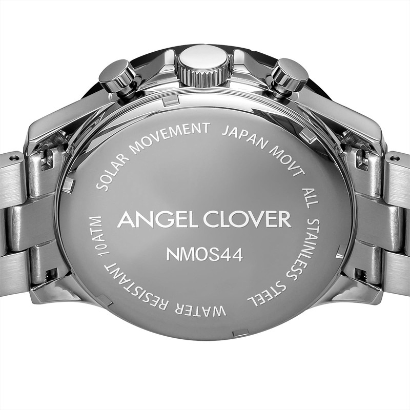 Angel Clover Mondo Solar Men's Casual Watch, Red x Silver
