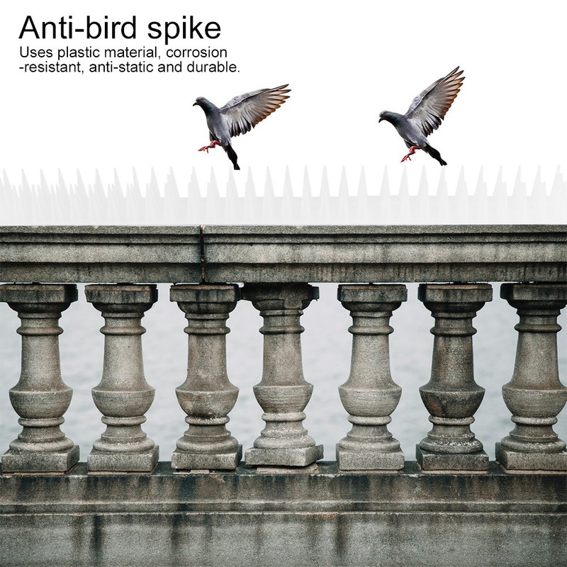 12Pcs Outdoor Plastic Anti Bird Spike Strips Repellent Defender for