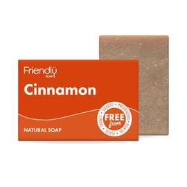 Friendly Soap - Warm & Comforting Cinnamon (95g), Plant-Based, Cruelty-Free, Made By Hand, No Preservatives or Sulphates, Sustainable