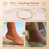 14K Gold Plated Ankle Bracelets for Women 2 layer millet
