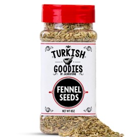 Whole Fennel Seeds 8oz – Non-GMO, Natural Saunf Spice for Tea, Cooking & Digestion – Aromatic Herb for Indian & Mediterranean Dishes – Turkish Goodies by Jairestone
