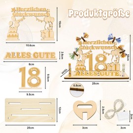 Idota 18 Geburtstag Geschenk Frauen & Männer - Geldgeschenke Geburtstag, Holz-Schild Gästebuch 18 Geburtstag Deko Geschenke mit LED Lichterketten, Personalisierbares Geschenk, 18 Geburtstag Mädchen