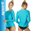 Sporti Women's L/S UPF 50+ Comfort Fit Rashguard, Ocean Blue,