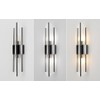 Ondersley Modern Wall Sconce Titanium Black Metal with Clear Class