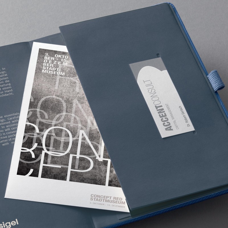 SIGEL CO402 Premium Notebook Squared A5, Hardcover, Blue Metallic, Made