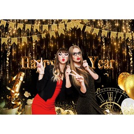 LTLYH 7x5ft Happy New Year Eve Backdrop 2025 New Year Banner New Years Decorations 2025 New Years NYE Decorations 2025 New Years Eve Party Supplies 243