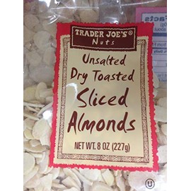 Trader Joe's Unsalted, Dry Toasted Sliced Almonds (Pack of 2)