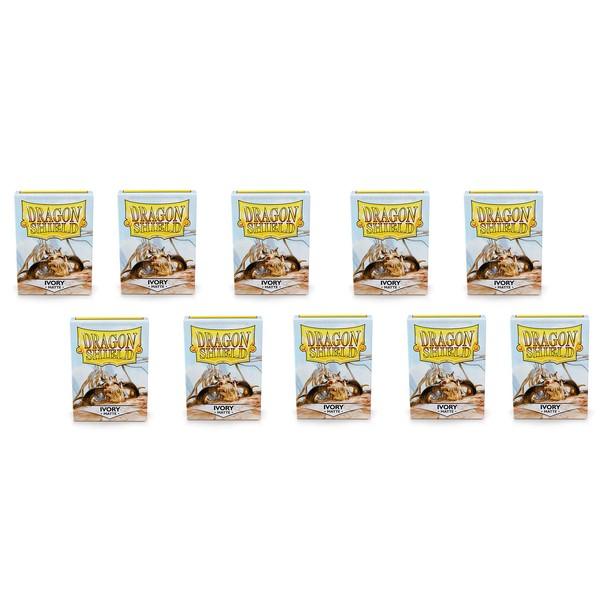 10 Packs Dragon Shield Matte Ivory Standard Size 100 ct Card Sleeves Display Case
