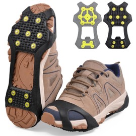 Ice Cleats Snow Traction Cleats Crampons for Shoes and Boots Non-Slip Overshoe for Walking on Snow and Ice Anti Slip 11 Studs Ice Snow Grippers for Men Women, L