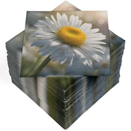 HEKU 100 napkins, 3-ply, 33 x 33 cm, daisies, absorbent and practical packaging, wide selection, ideal for special occasions