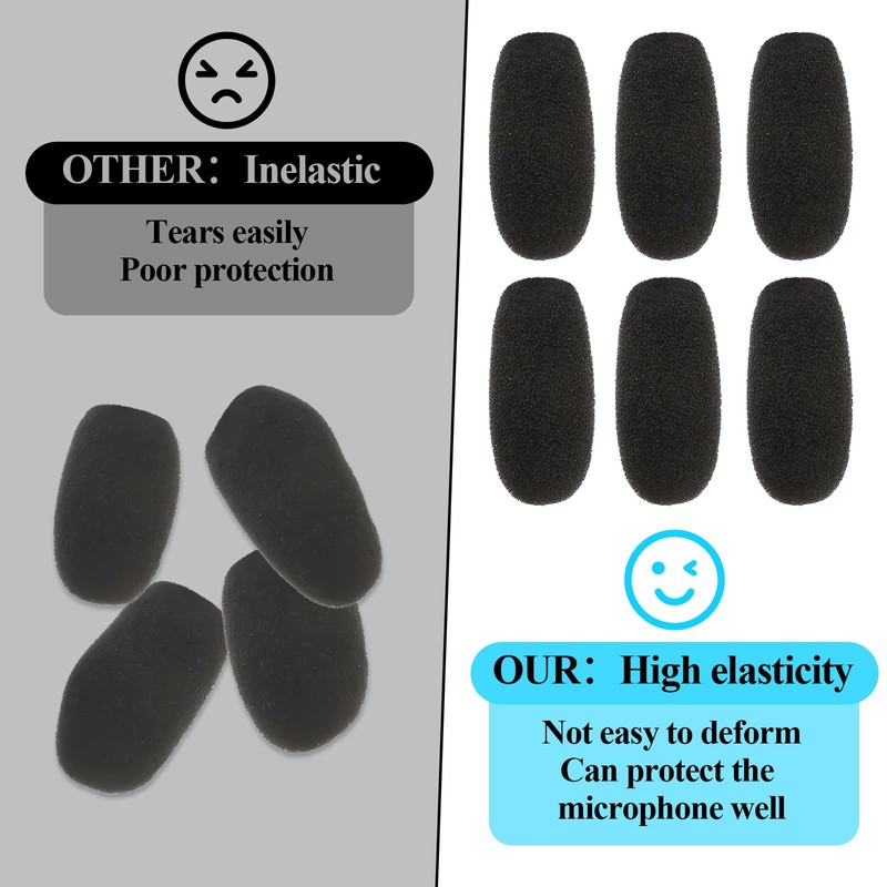 10 Pcs Microphone Covers Foam Windscreen Headset Microphone Covers Foam