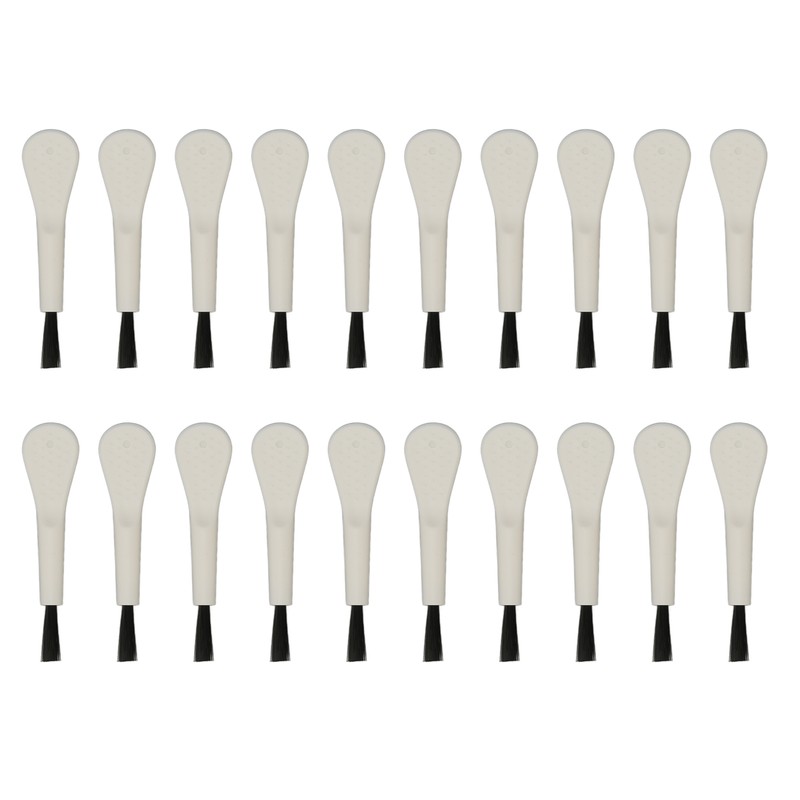 20pcs White Handle Black Hair Sound Aid Cleaning Brush Professional