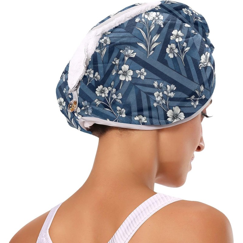 Fashion - Toalla de microfibra para el cabello con botones