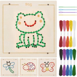 L0famy My First Sewing Kit for Adults, Wooden Sewing Craft Kits Embroidery Thread, Fun Sewing DIY Craft Ornaments for Kids, Learn to Sew Arts and Crafts Kit for Sewing Projects