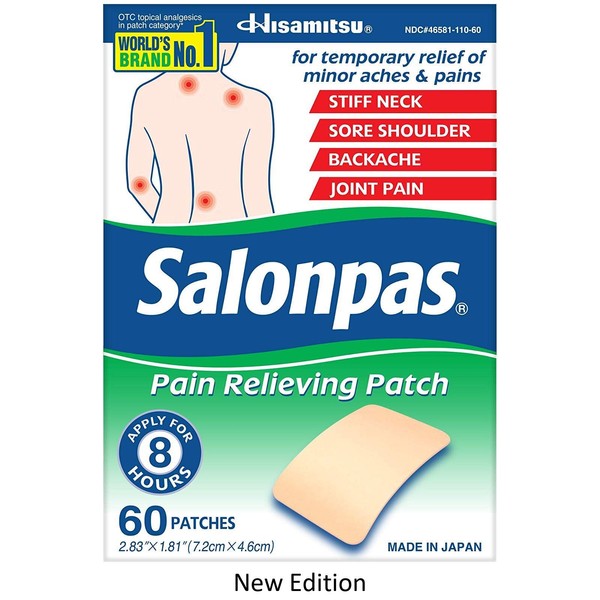 Salonpas Pain Relieving Patches, 60 Count, New Edition