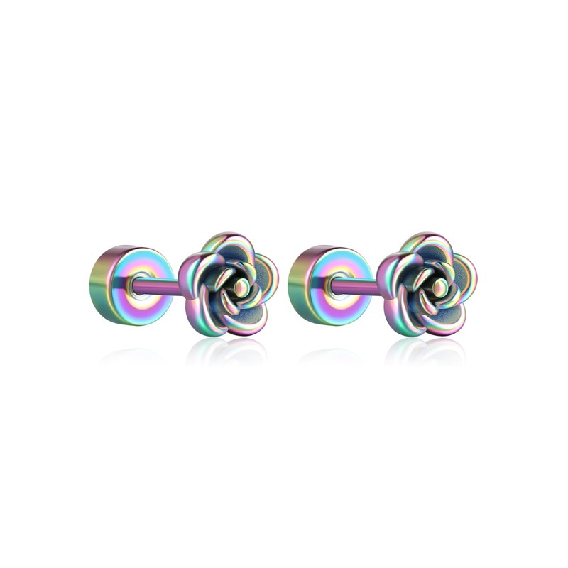 Onnzin Titanium Earrings,Hypoallergenic Rose Earrings for Sensitive Ears