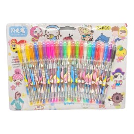 Laxia 24 Pz Pluma De Gel Diferentes Colores Con Glitter Papelería