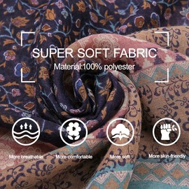 Yeieeo Lightweight Women's Fashion Floral Boho Soft Blanket Oversized Fringed Scarf Wraps Shawl(Floral 10)