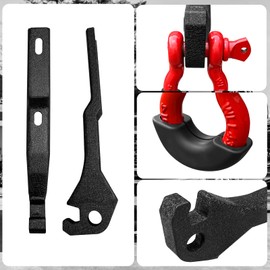 2PCS Front Tow Hook Mount Bracket and D-Ring Fit 2017 2018 2019 2020 2021 NIS-san Titan with 3/4" D Ring Shackle