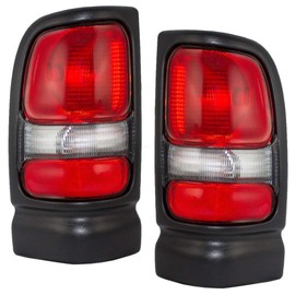 Epic Lighting AMOE Replacement Black Bezel Rear Brake Tail Lights Compatible with Dodge 94-01 Ram 1500 94-02 Ram 2500 3500 Pickup Truck - Left Right Sides Pair